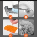 Duck Shaped Toilet Brush Holder with Silicone Brush 5 Fun toilet cleaning set