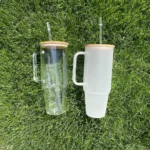 iced coffee glass with straw