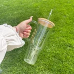 bamboo lid drinking cup