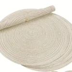 grey and brown table mats