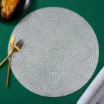 gold silver placemats