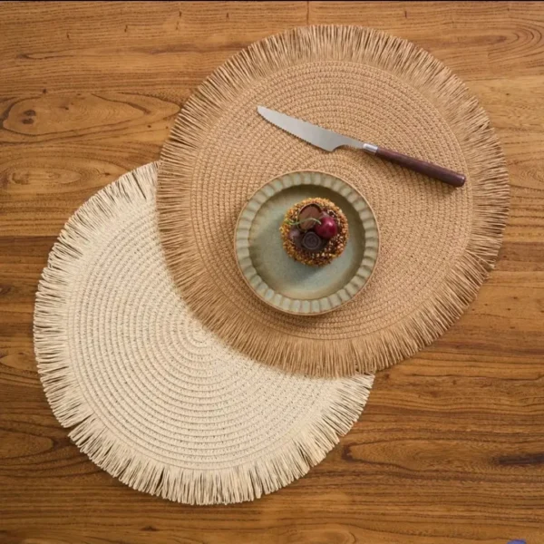 light brown dark brown placemats