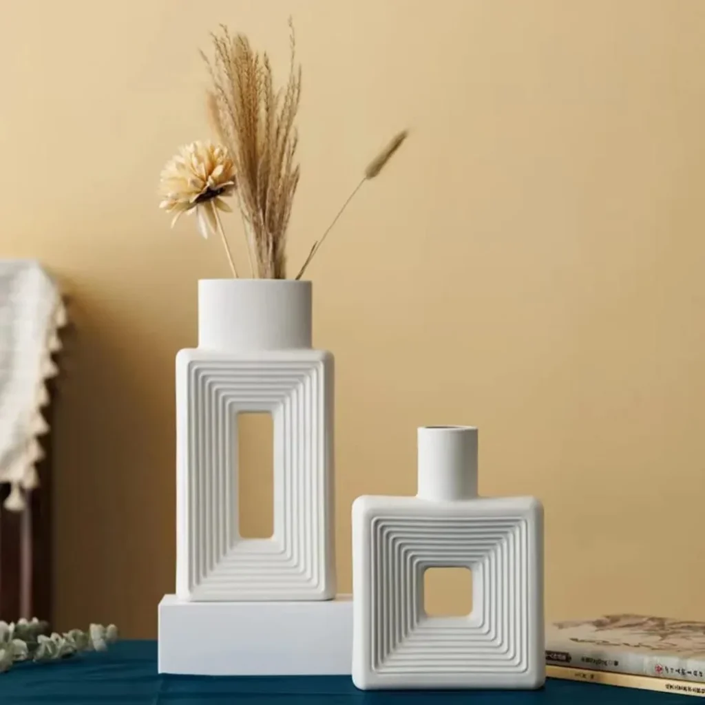 Shop by Categories 2 Resin Square Decorative Vase Set