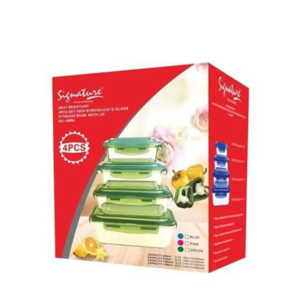 Unique House Collection Home 18 Set of 4 Glass Storage Containers