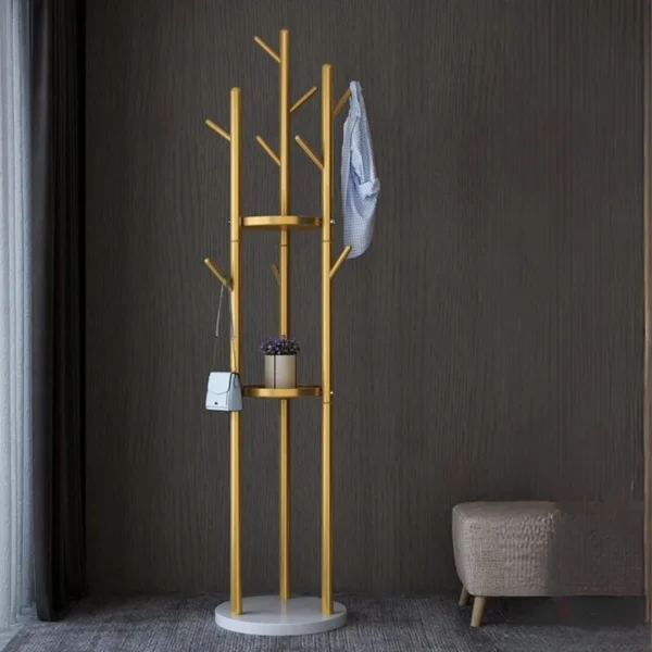 Unique House Collection Home 2 Add elegance and organization to your entryway with the Multifunctional Golden Coat Tree Stand — a perfect blend of luxury, durability, and functionality.