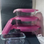 Set of 4 Glass Storage Containers 3 Kitchen organizers Kenya