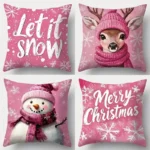 Christmas themed home decor cushion cover
