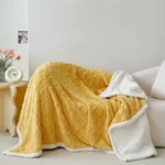 Lamb fur winter throw blanket/fleece blanket 3 Winter fleece throw