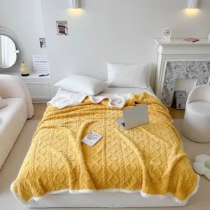 Lamb fur winter throw blanket/fleece blanket