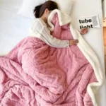 Lamb fur winter throw blanket/fleece blanket 12 Premium warm bedding
