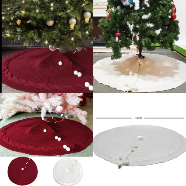 Christmas knitted tree skirt