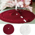 knitted Christmas tree cover
