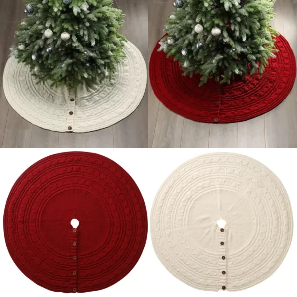 Beautiful Christmas Knitted Tree Skirt
