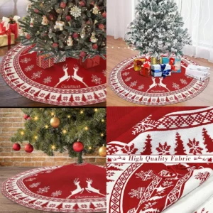 Elegant Knitted Christmas Tree Skirt
