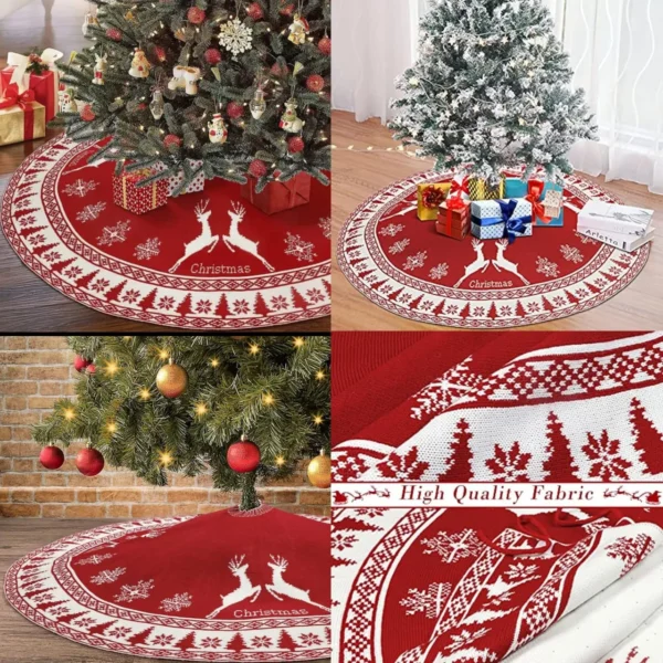 Elegant Knitted Christmas Tree Skirt