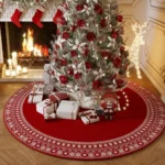 White Plush Christmas Tree Skirt