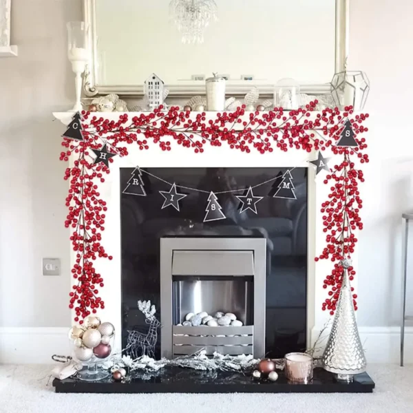 Artificial Red Berry Plants Christmas Garland