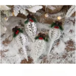 white Christmas pendants