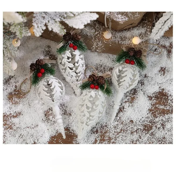 white Christmas pendants