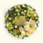 Christmas Door Wreath Decor with Lights