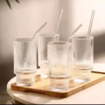 Reusable glass straw tumbler