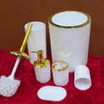 6-in-1 gold and silver bathroom set