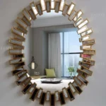 Gold oval luxury mirror