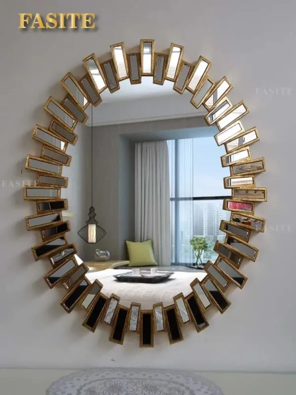 Gold oval luxury mirror