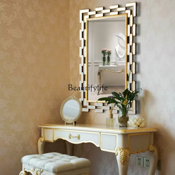 Hallway gold mirror