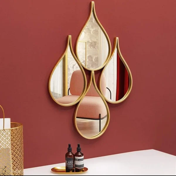 Unique House Collection Home 6 Nordic Tear Drop Decorative Wall Mirror