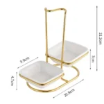 Double Ceramic Serving Spoon Holder 3 Double Ceramic Serving Spoon Holder