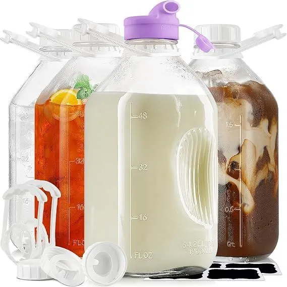 Unique House Collection Home 3 Glass Milk / Juice Bottle