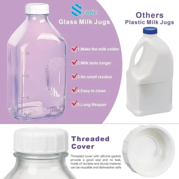 Glass milk bottle