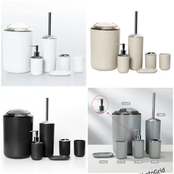 Unique House Collection Home 2 Premium 6pcs Bathroom Accessories Set