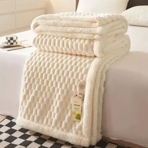 Unique House Collection Home 5 White Cozy Throw Blanket