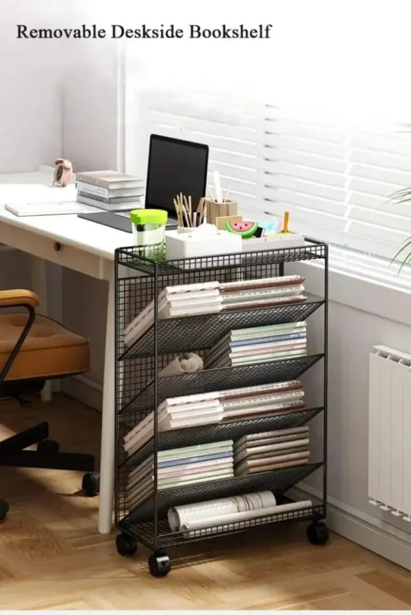 Bookshelf stand with wheels