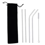 Reusable Stainless Steel Straws 2 Reusable Stainless Steel Straws