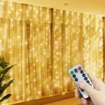 3M×3M Curtain Lights with Remote 7 Christmas window curtain lights