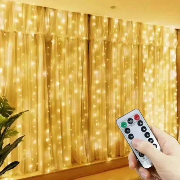 Christmas window curtain lights