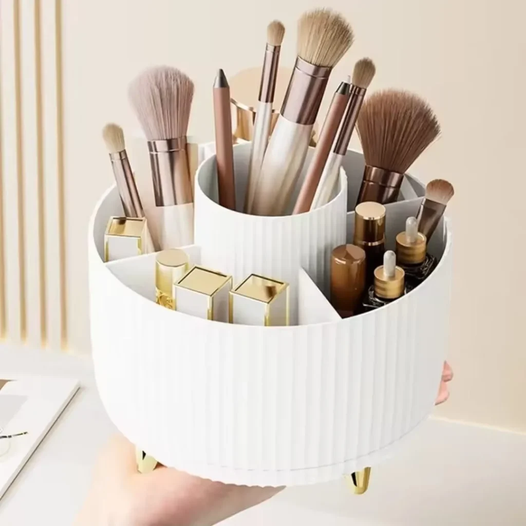 Shop by Categories 4 360° Rotating Desktop Makeup Brushes Organizer