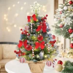 Mini Table Top Christmas Tree With Decorations and Lights 8 pre-lit Christmas tree