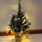 Mini Table Top Christmas Tree With Decorations and Lights 6 LED Christmas tree