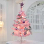 Mini Table Top Christmas Tree With Decorations and Lights 4 office Christmas decor