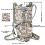 Tactical Hydration Backpack with Water Bladder 12 Durable outdoor backpack