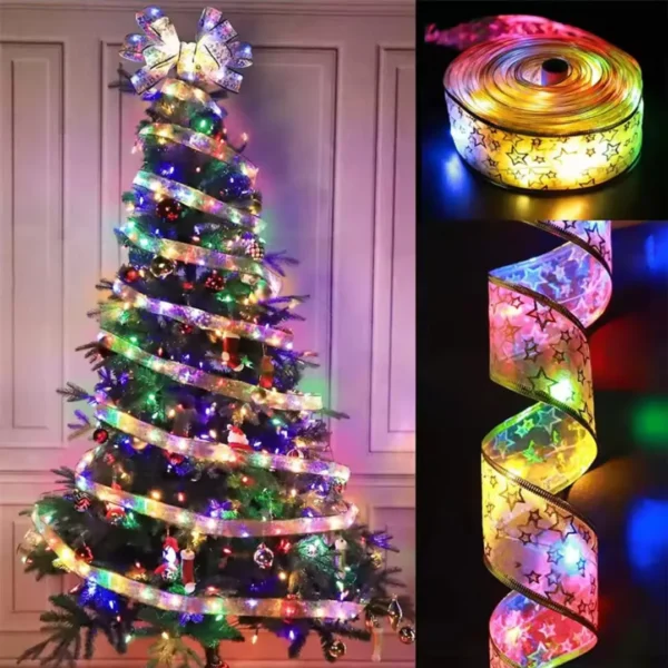 Christmas Multicolored Battery-Powered Ribbon