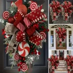 Candy Cane Christmas Wreath