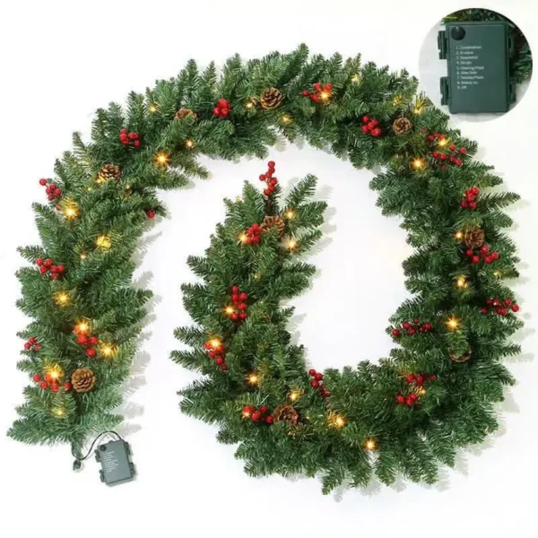 Unique House Collection Home 30 2.5M Green Christmas Garland
