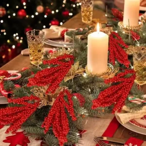 Christmas Artificial Red Berry Branch Set