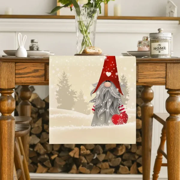 Linen holiday table runner