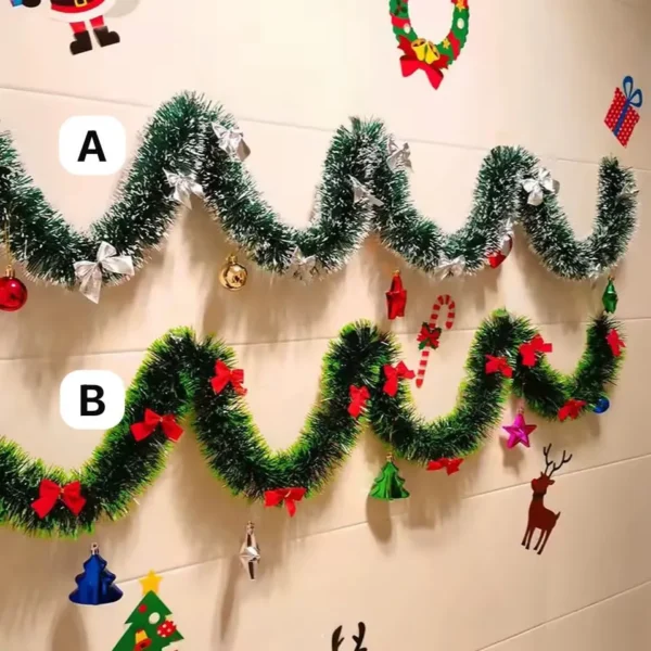 Unique House Collection Home 46 Green Cane Ribbon Garland